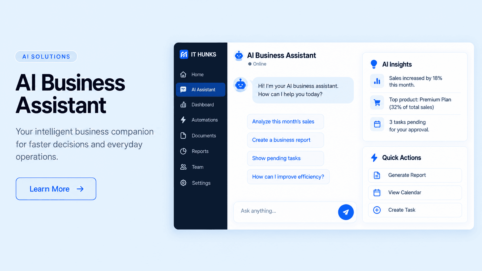 IT HUNKS AI Business Assistant