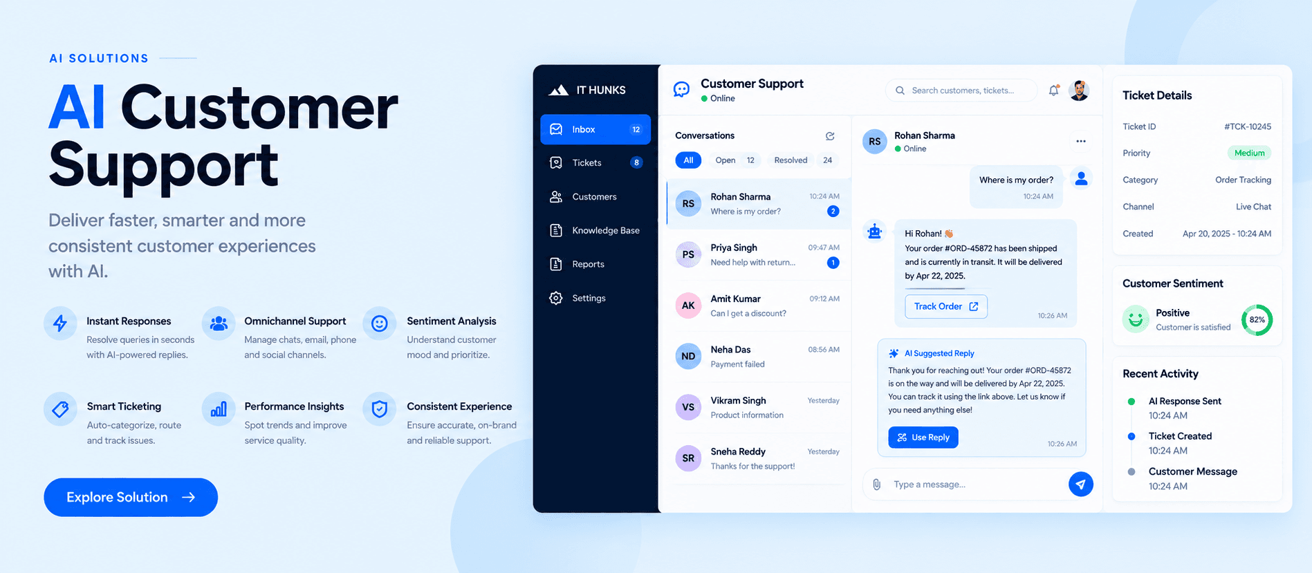 IT HUNKS AI Customer Support