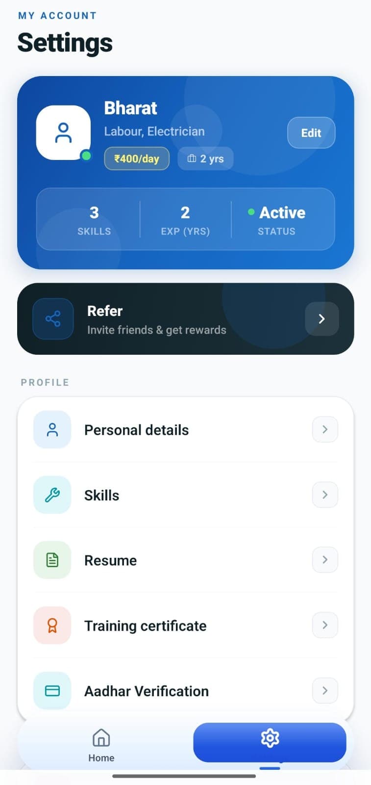 Shramik Mobile App project preview
